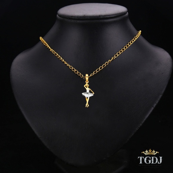 14K Two Tone Dancing Ballerina Pendant